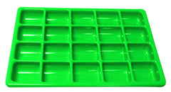 TRAY 17-1/2 X 12-1/4 X 1-1/2 IN 20 COMPARTMENT GREEN