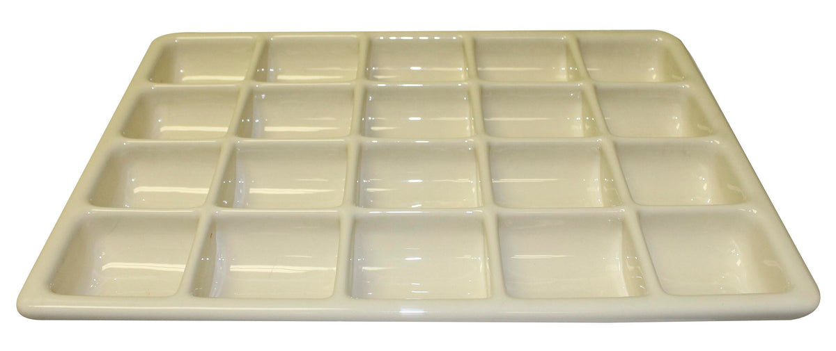 TRAY 17-1/2 X 12-1/4 X 1-1/2 IN 20 COMPARTMENT IVORY