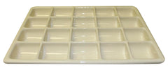 TRAY 17-1/2 X 12-1/4 X 1-1/2 IN 20 COMPARTMENT IVORY