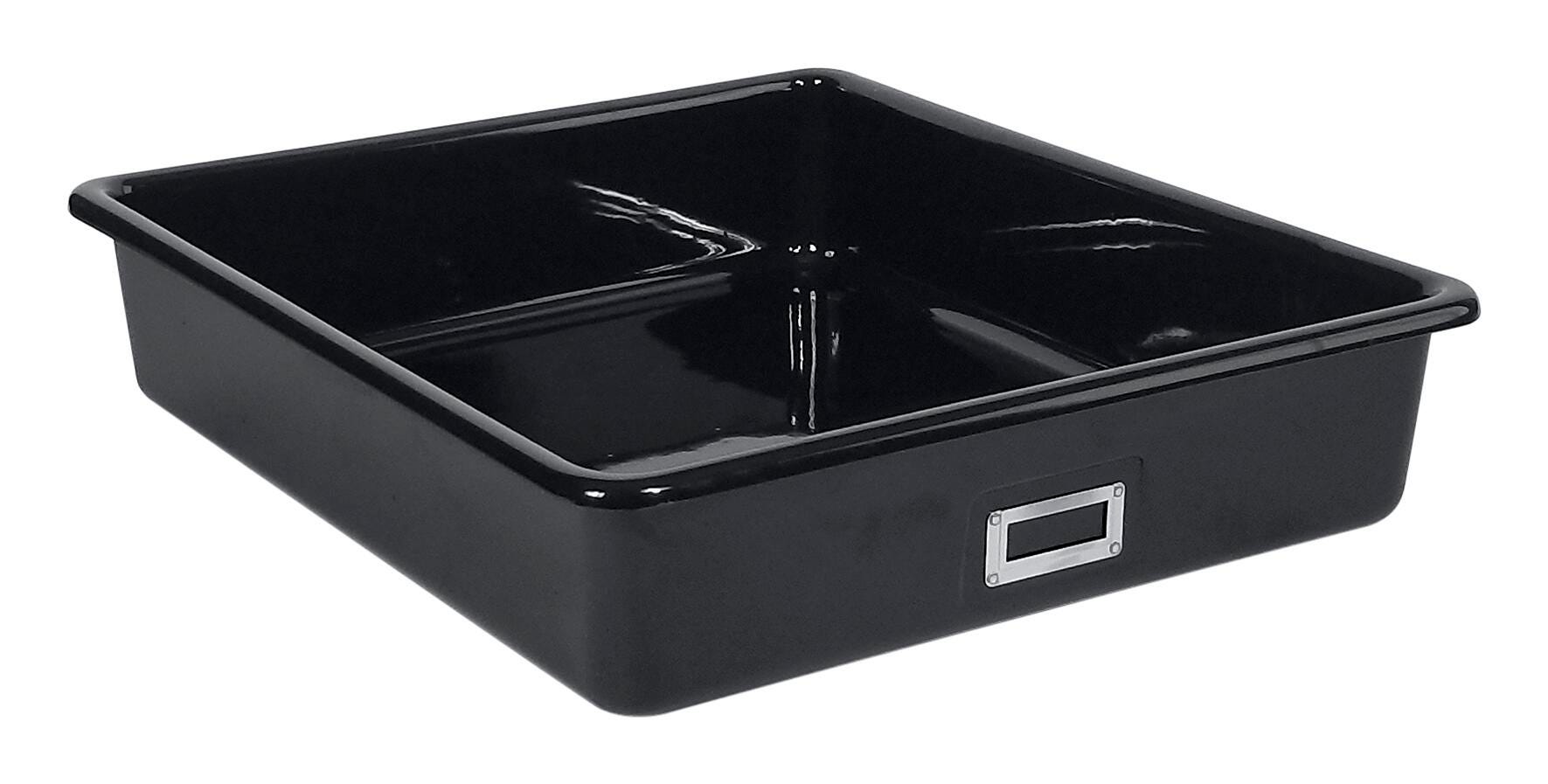 SHIRLEY KS T-163 STORAGE BIN - 21 L X 19 W X 4-1/2 H - BLACK - EACH