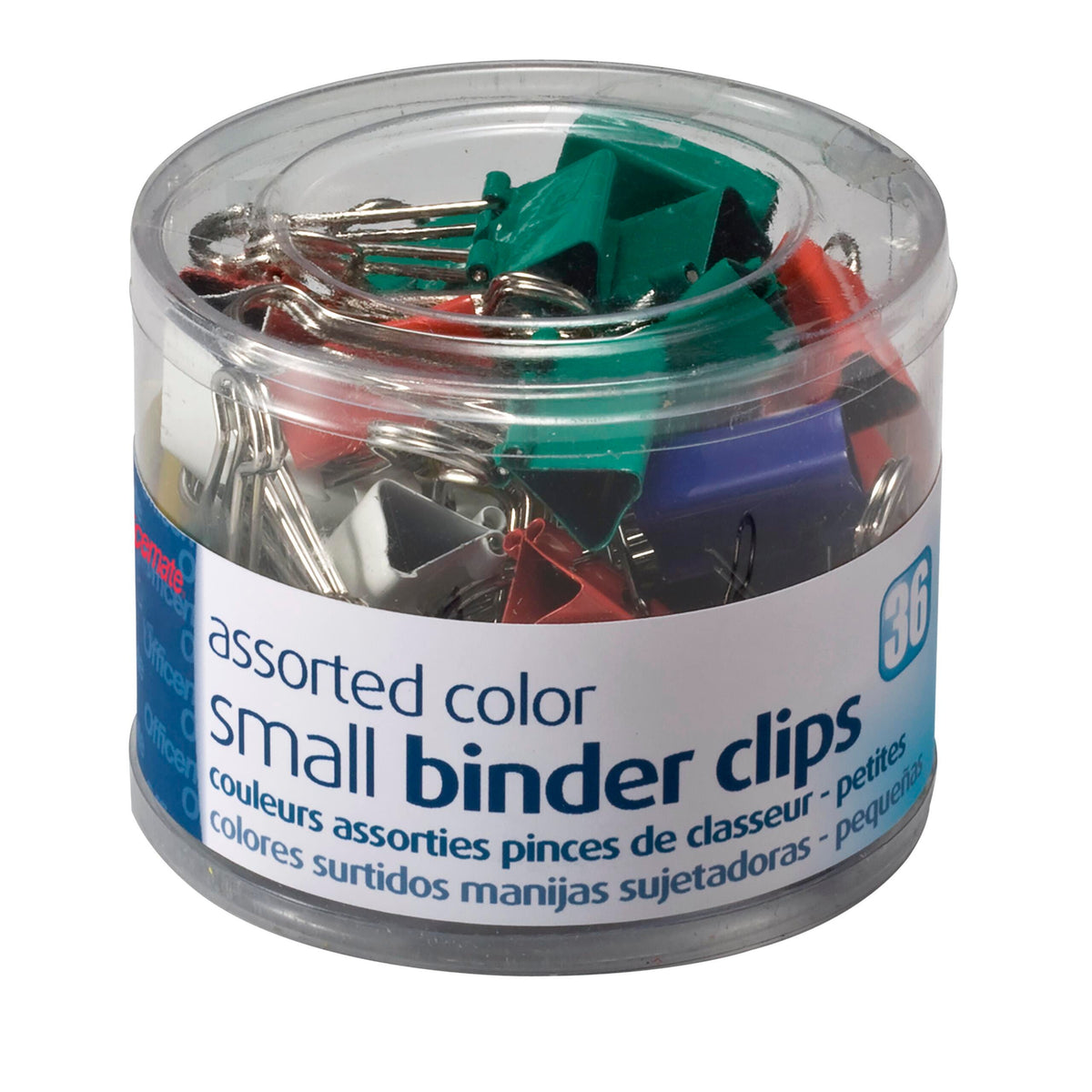 BINDER CLIPS OIC SMALL 3/4 IN ASSORTED COLOR PACK OF 36
