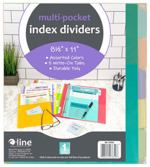 DIVIDER INDEX WITH POCKET 5 TAB ASST COLOR
