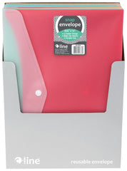 ENVELOPE POLY SNAP N GO LETTER 2 POCKET ASST COLOR PACK OF 24