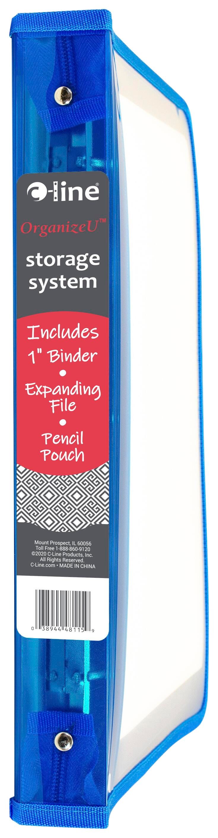 BINDER ZIPPER EXPANDING 1 IN BLUE