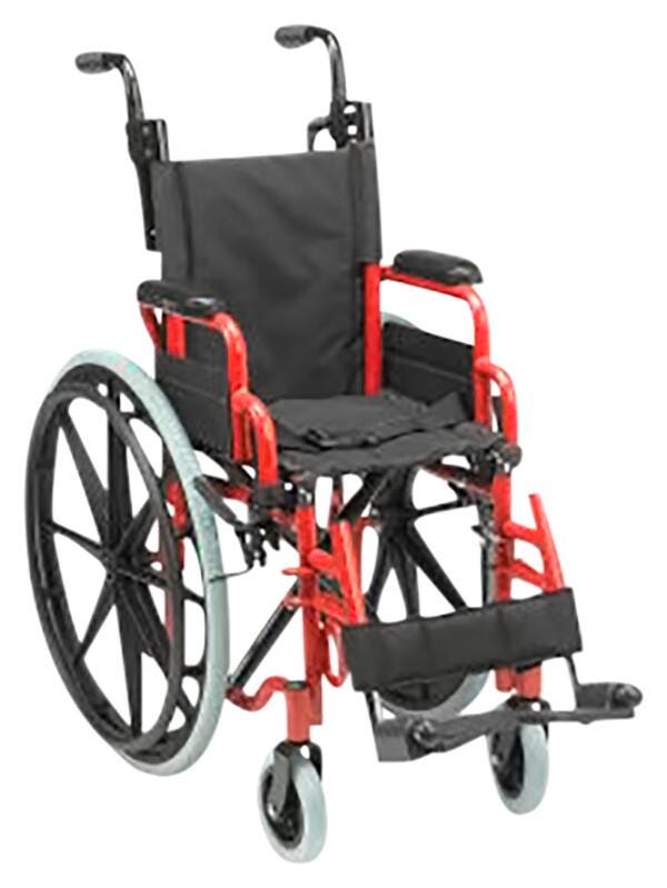 WALLABY - 12 INCH PEDIATRIC FOLDING WHEELCHAIR - FIRETRUCK RED
