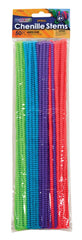 CHENILLE STEMS SPIRAL 12 INCH ASSORTED COLOR SET OF 50