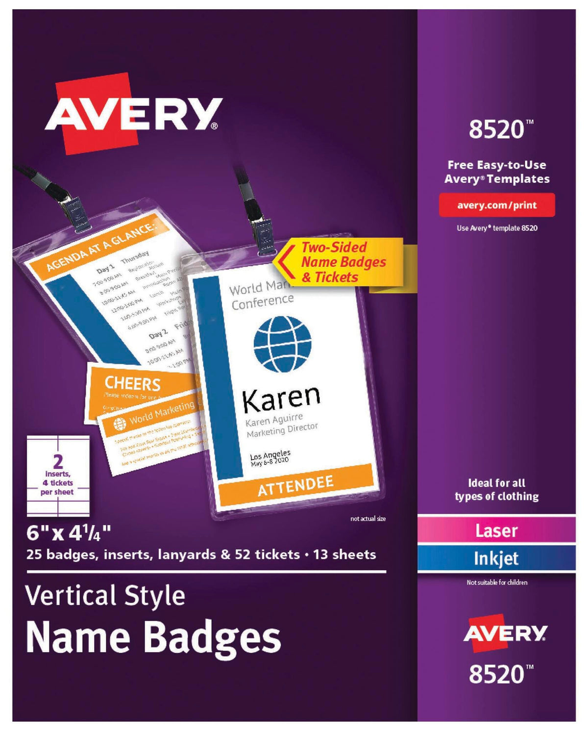 KIT - BADGE - PVC - 2UP - WE - AVE8520 - PACK OF 25