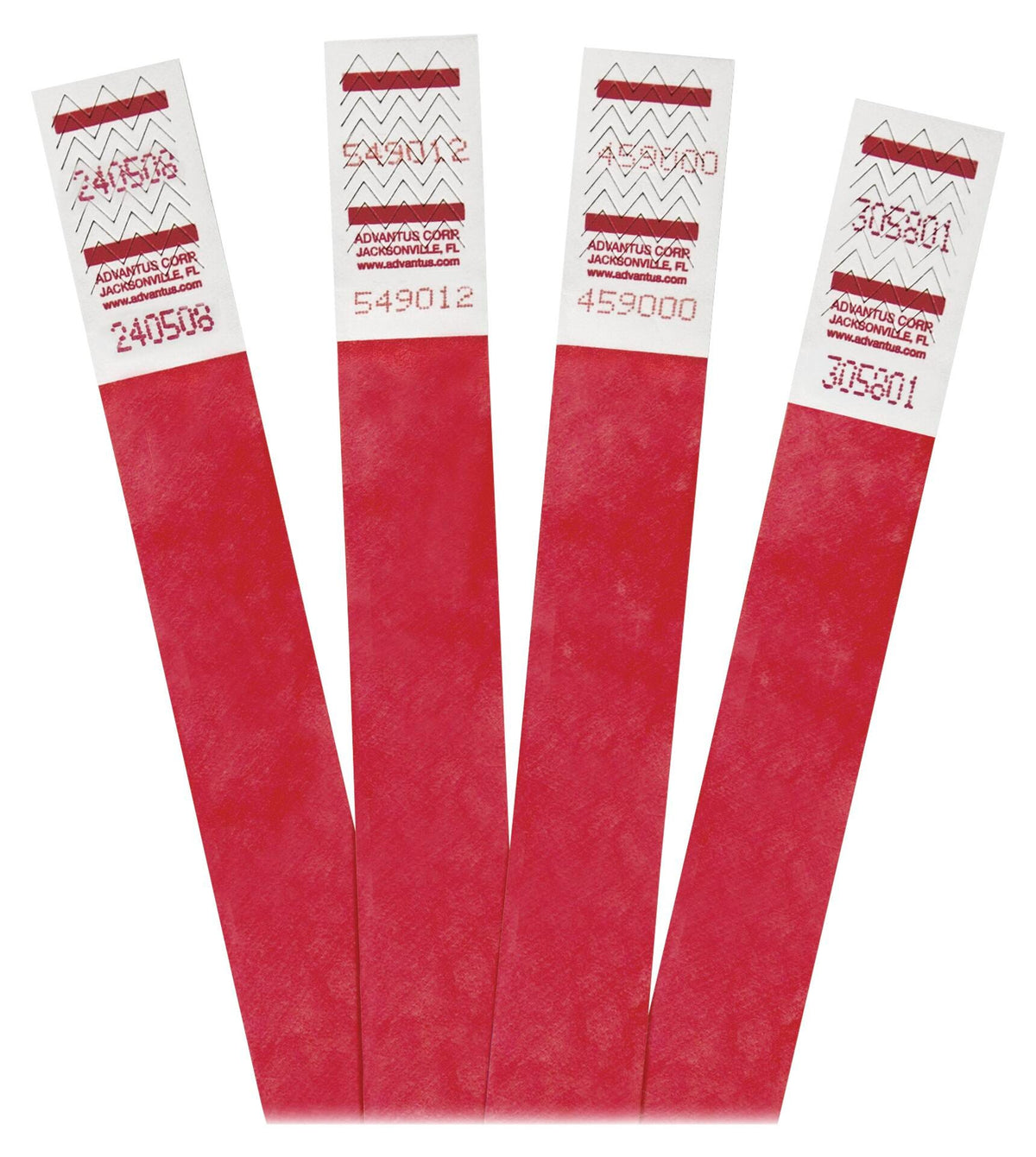 WRISTBAND - ADVANTUS TYVEK WRISTBAND 3/4 W X 9-1/2 L INCHES - RED - AVT75510 - PACK OF 500