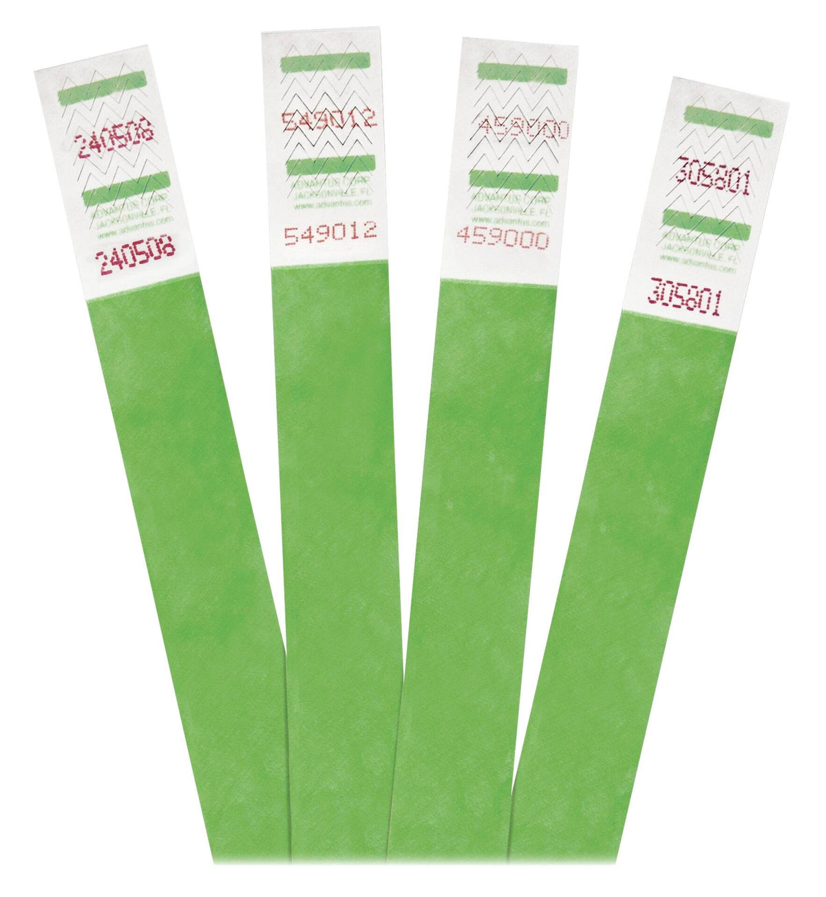WRISTBAND - ADVANTUS TYVEK WRISTBAND 3/4 W X 9-1/2 L INCHES - GREEN - AVT75511 - PACK OF 500