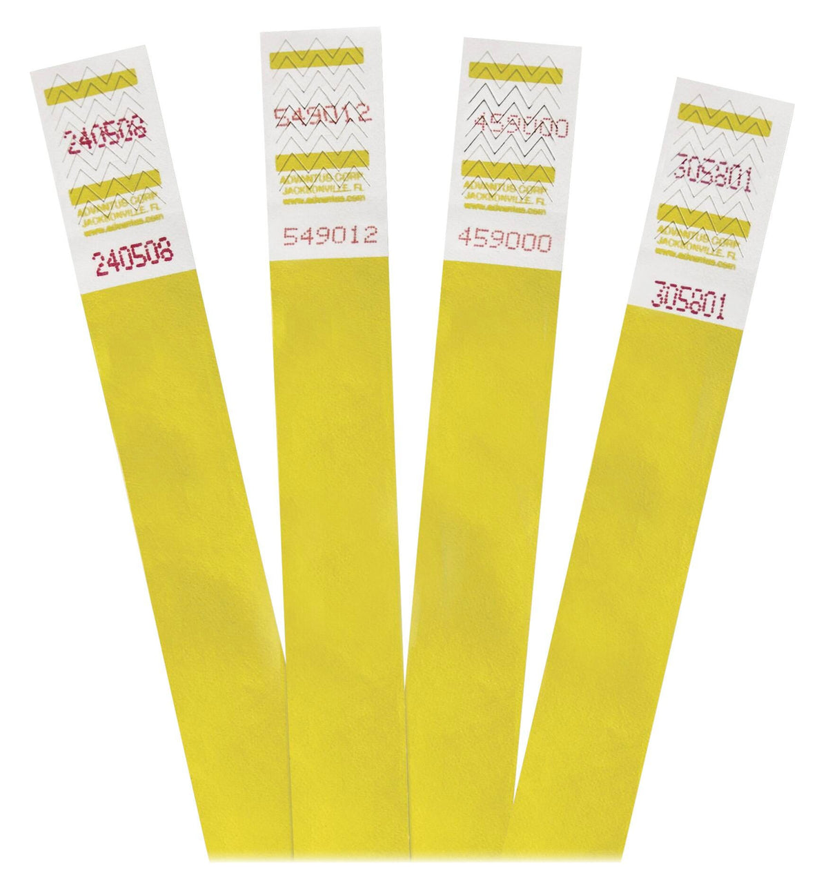 WRISTBAND - ADVANTUS TYVEK WRISTBAND 3/4 W X 9-1/2 L INCHES - YELLOW - AVT75512 - PACK OF 500