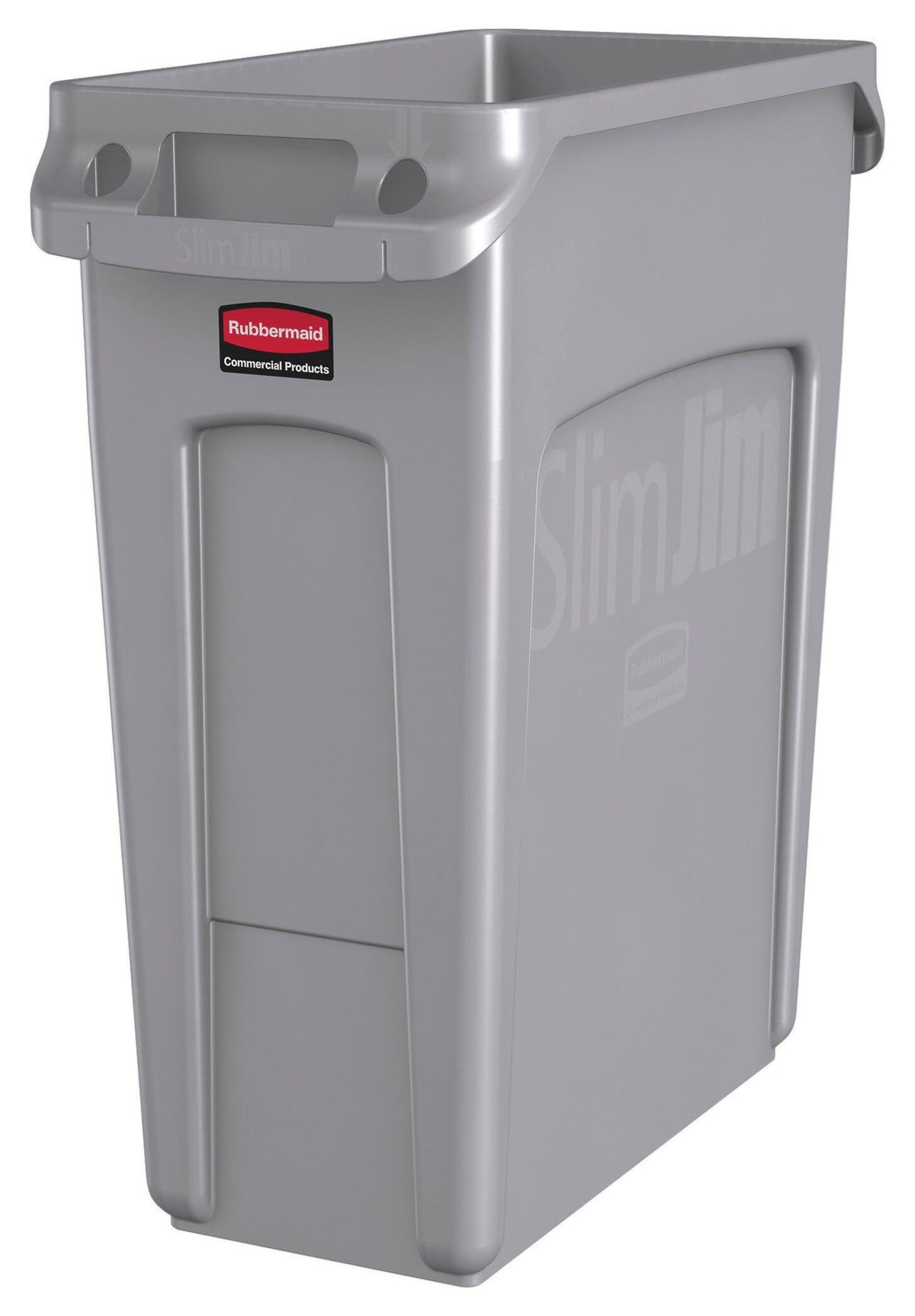 RECEPTACLE - SLIM JIM VENTED CONTAINER - 16 GALLON CAPACITY - 11 W X 25 H IN - GRAY COLOR - EACH
