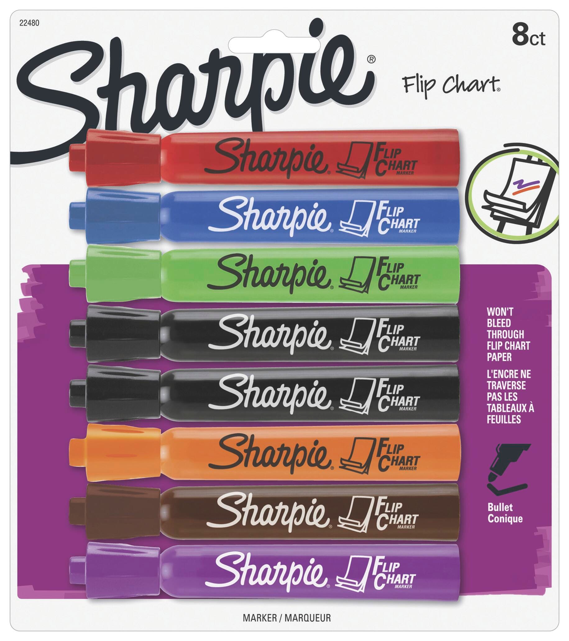 SANFORD SHARPIE FLIPCHART MARKER KIT - 8 PACKS OF 8CT