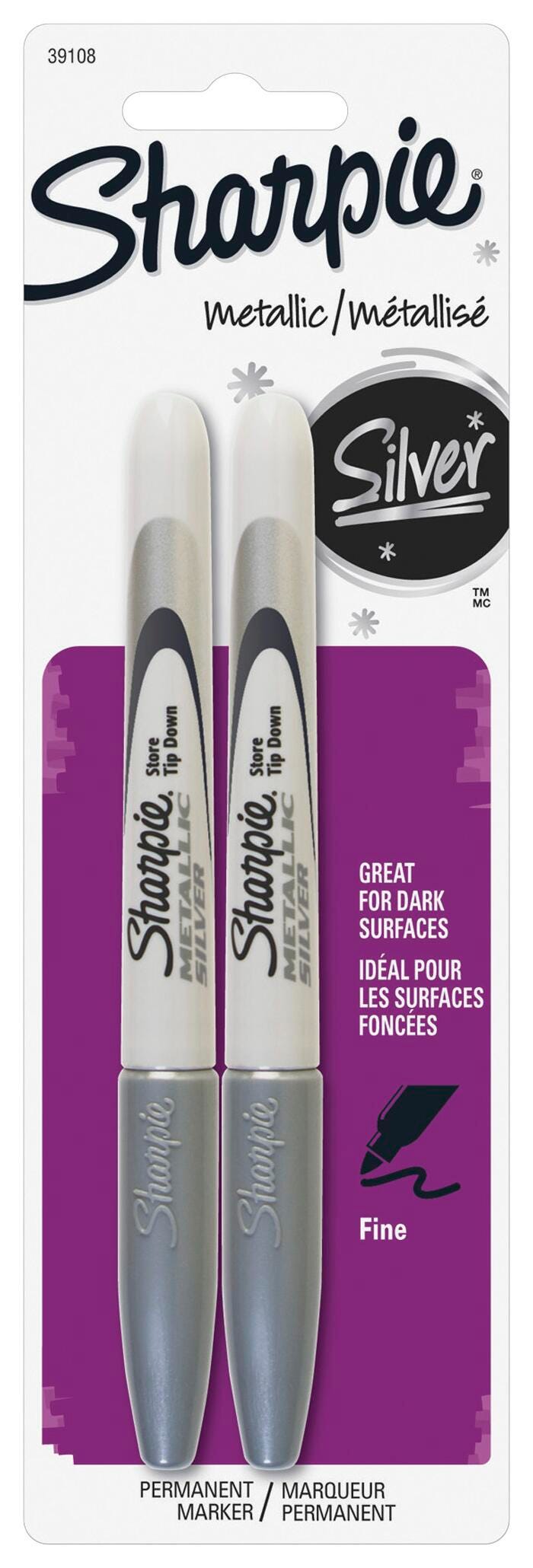 MARKER - SHARPIE - MTLC - FN - SR - SAN39108PP - PACK OF 2