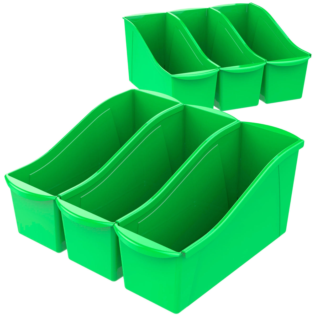 BOOK BINS INTERLOCKING GREEN PACK OF 6