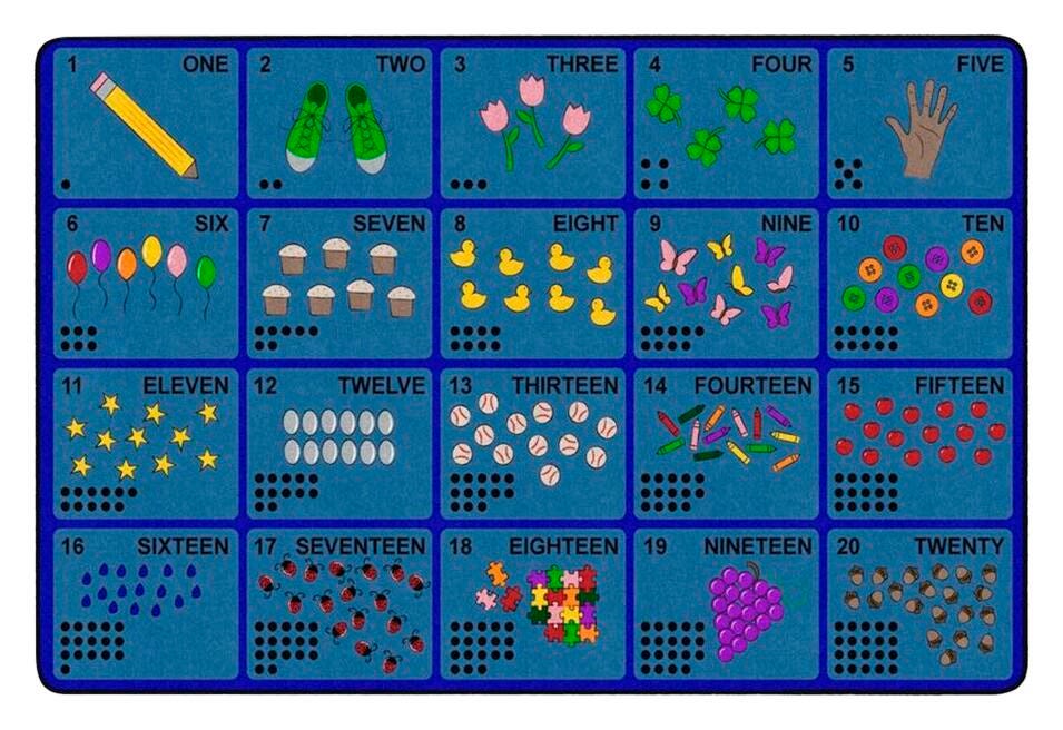 CHILDCRAFT - CARPETS - LEARN TO COUNT - RECTANGLE - 6 FT X 9 FT