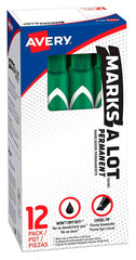 MARKER PERM CHISELTP LRG GREEN PACK OF 12
