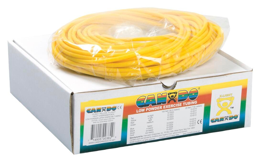 TUBING EXERCISE CANDO XLIGHT - 100 FEET - YELLOW - WITH LATEX