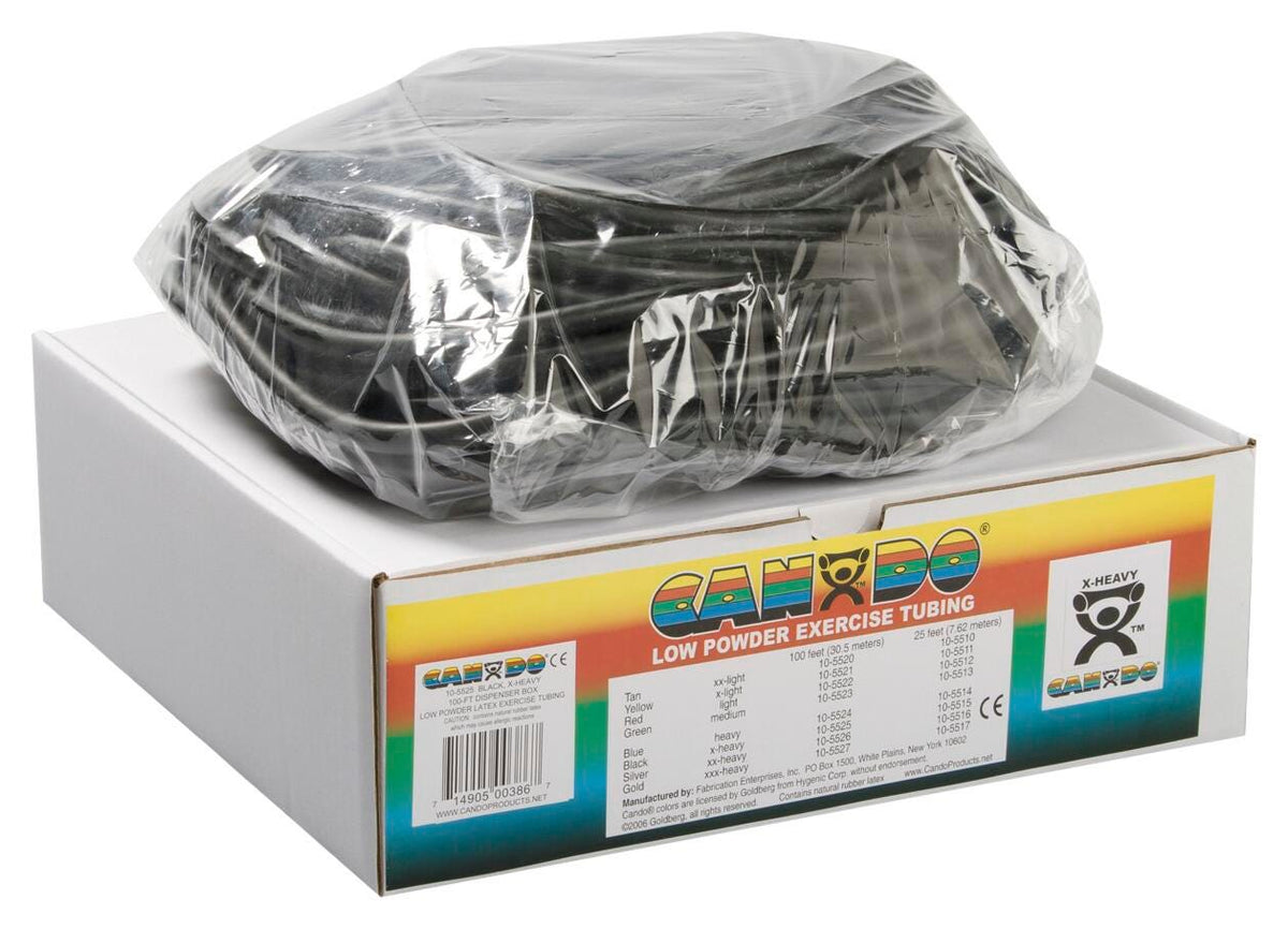 TUBING EXERCISE CANDO XHEAVY - 100 FEET - BLACK - WITH LATEX