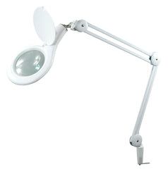 DESK LAMP LED MAGNIFIER JOINTED HEAD W/CLAMP WHITE