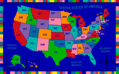 CHILDCRAFT - CARPETS - ABC FURNISHINGS UNITED STATES CAPITAL MAP - RECTANGLE - 8 FT X 12 FT