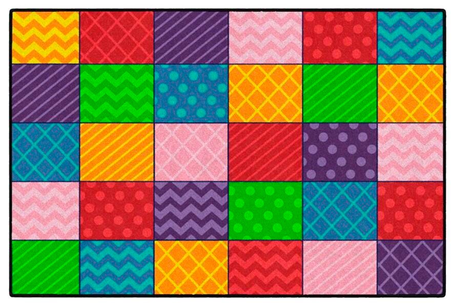 CHILDCRAFT - CARPETS - ABC FURNISHINGS PATTERN SQUARES - RECTANGLE - 4 FT X 6 FT