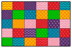 CHILDCRAFT - CARPETS - ABC FURNISHINGS PATTERN SQUARES - RECTANGLE - 4 FT X 6 FT