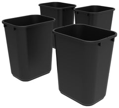 WASTE BASKET - LARGE 40 QT - BLACK - CASE OF 4