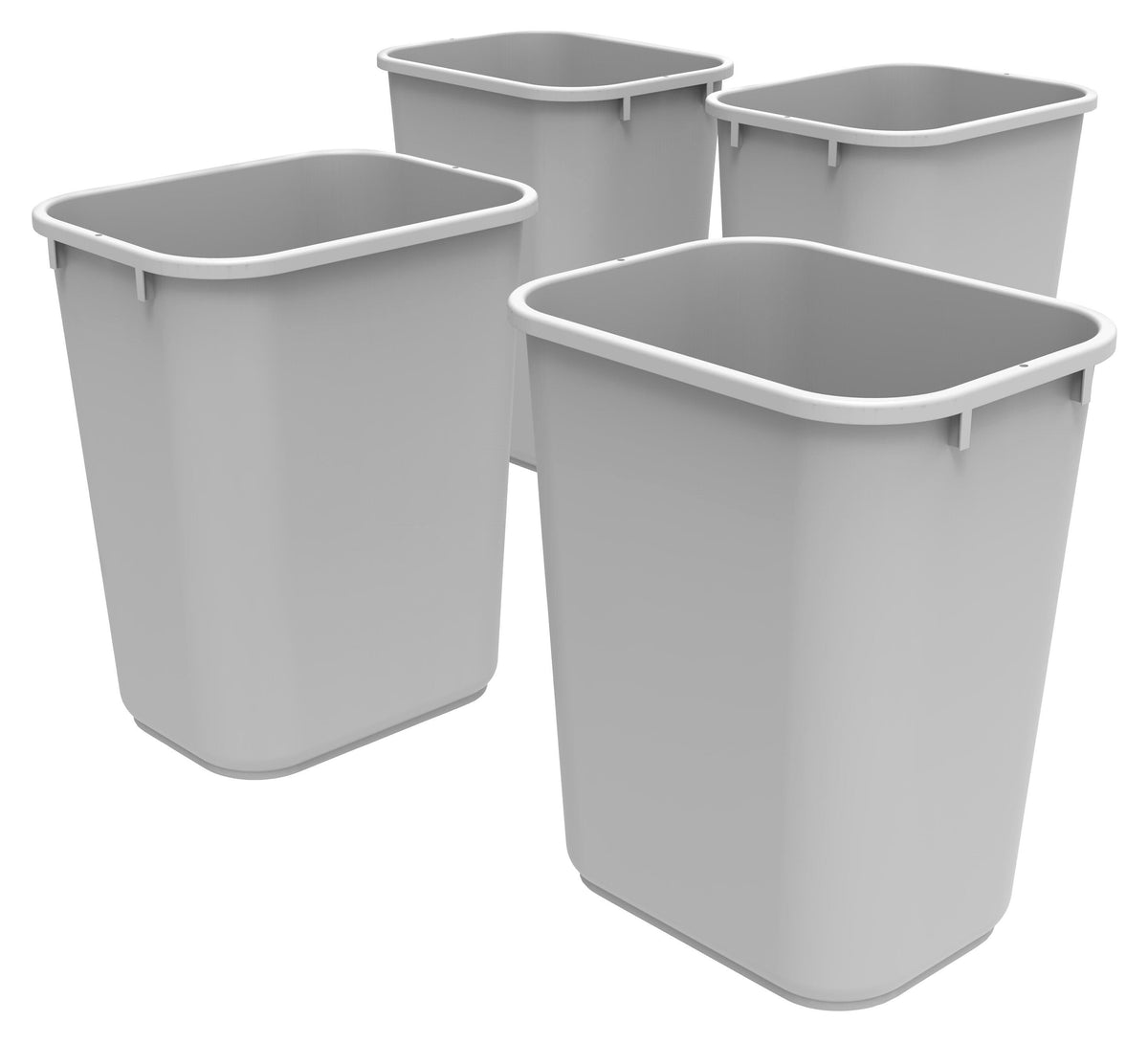 WASTE BASKET - LARGE 40 QT - GRAY - CASE OF 4
