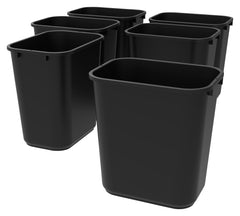 WASTE BASKET - MEDIUM 28 QT - BLACK - CASE OF 6