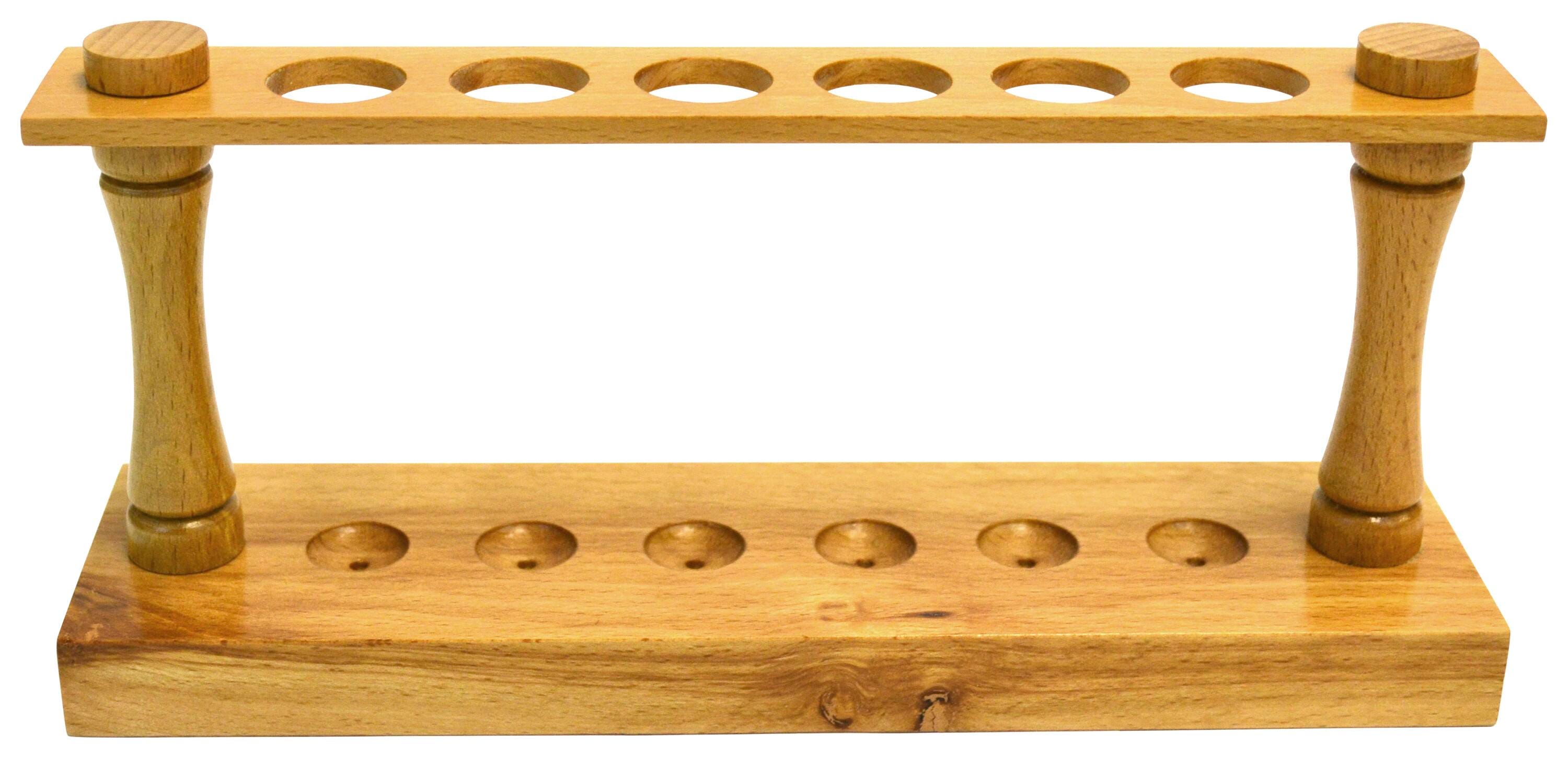 STAND TEST TUBE WOODEN 6 HOLES