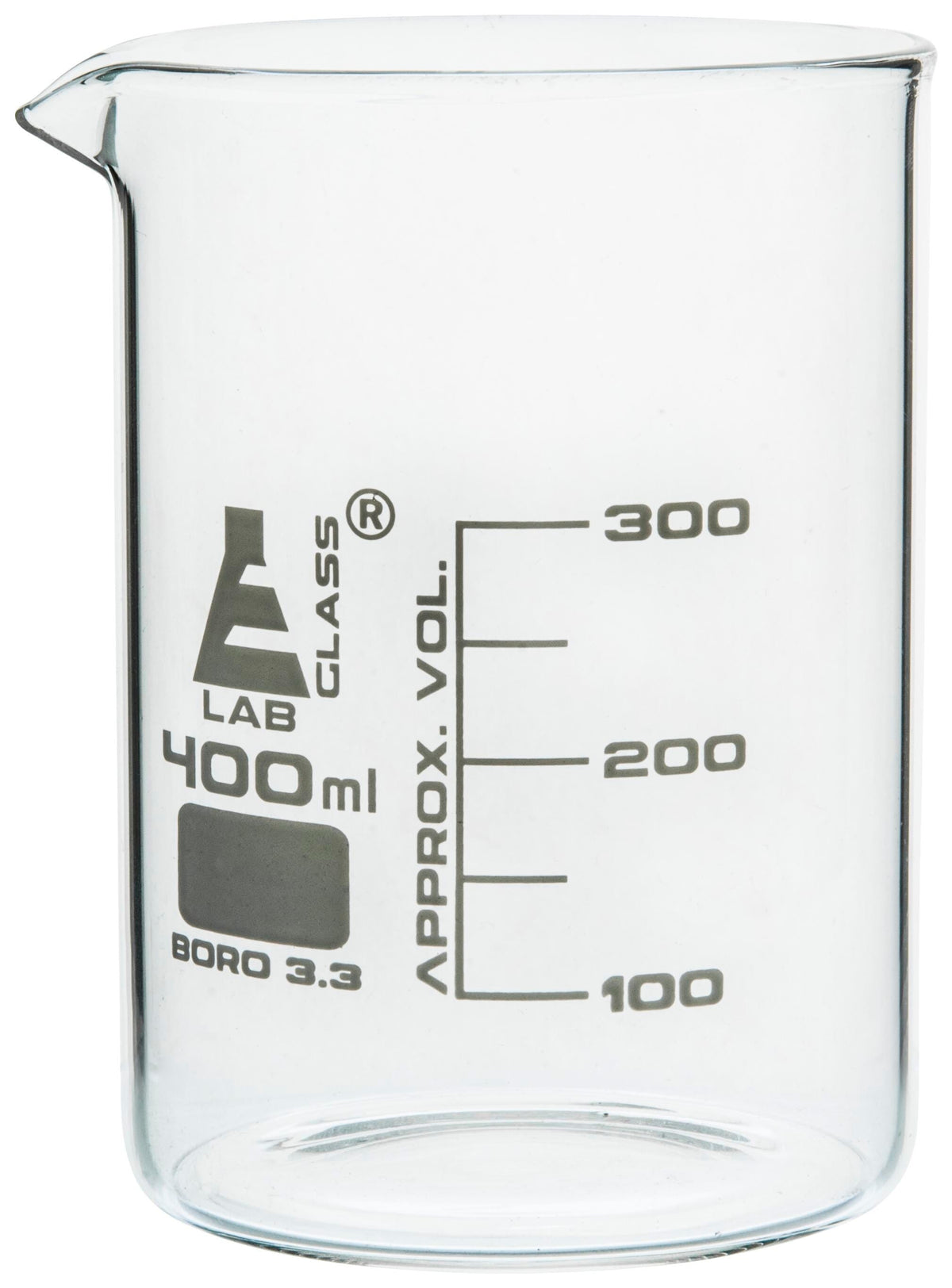 BEAKER GLASS LOW FORM 400ML