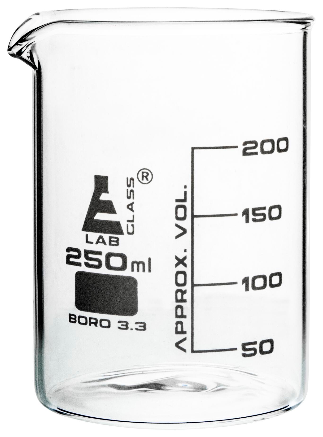 BEAKER GLASS LOW FORM 250ML