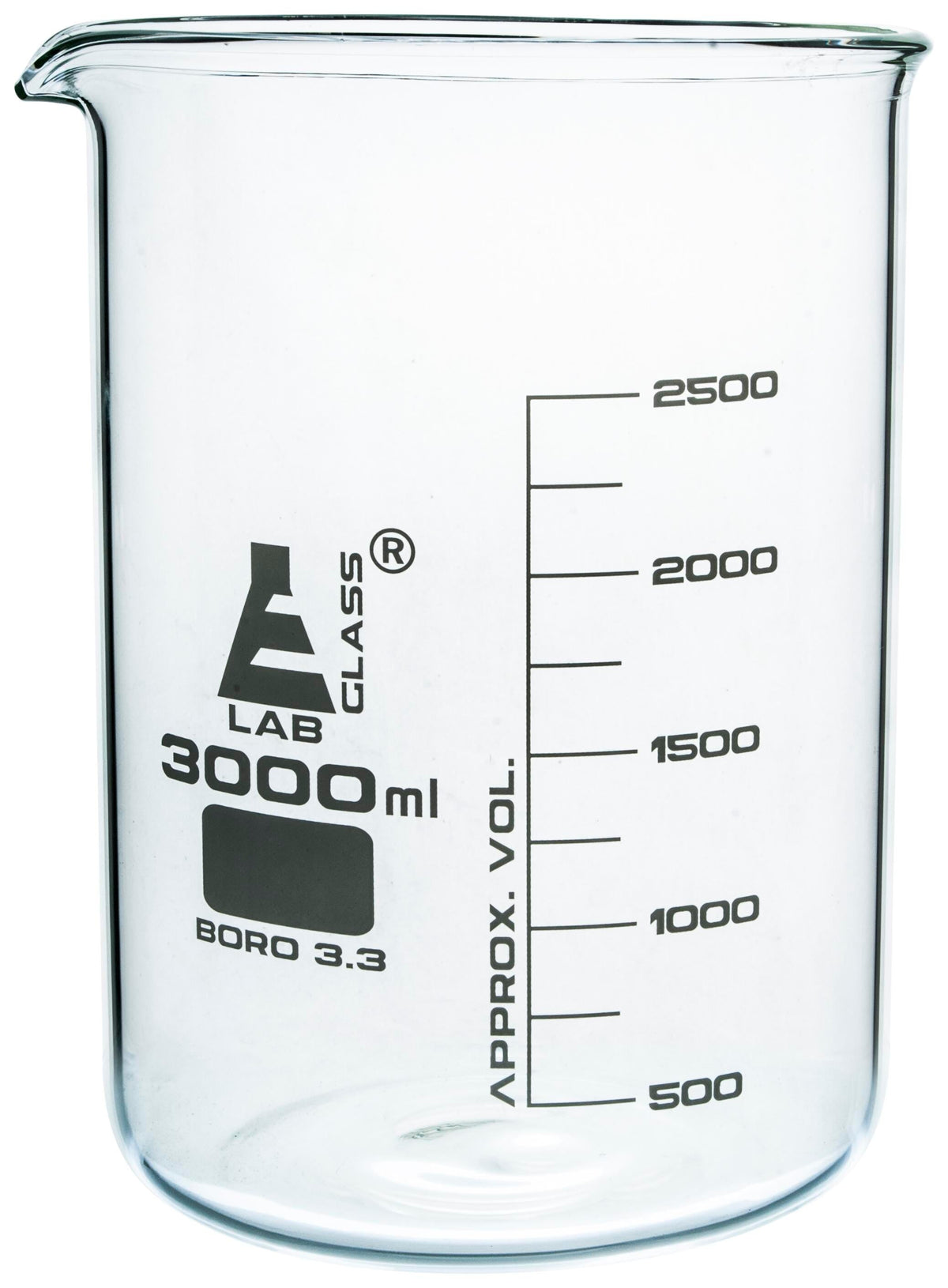 BEAKER GLASS LOW FORM 3000ML