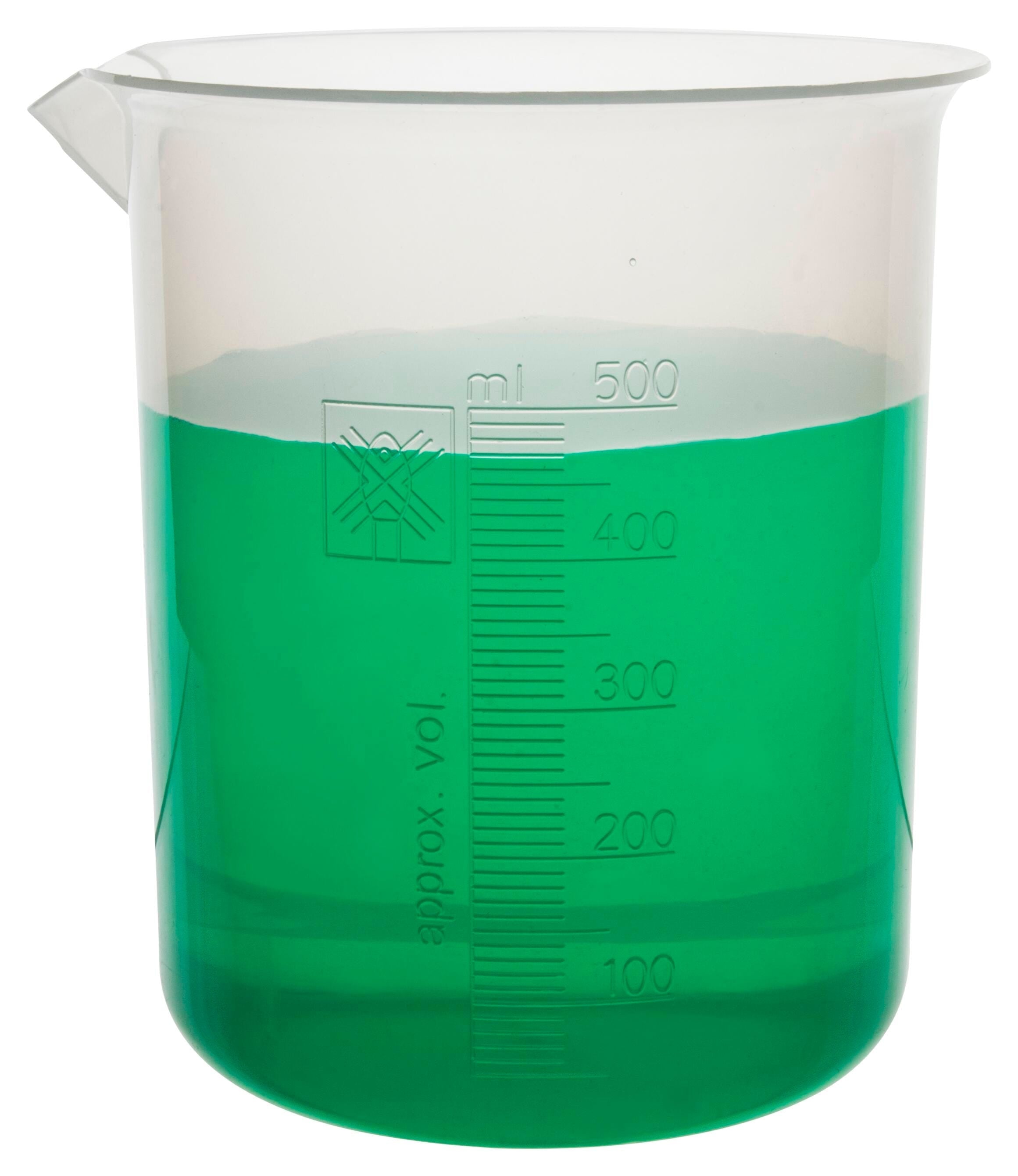 BEAKER POLYPROPYLENE 500ML PACK OF 4