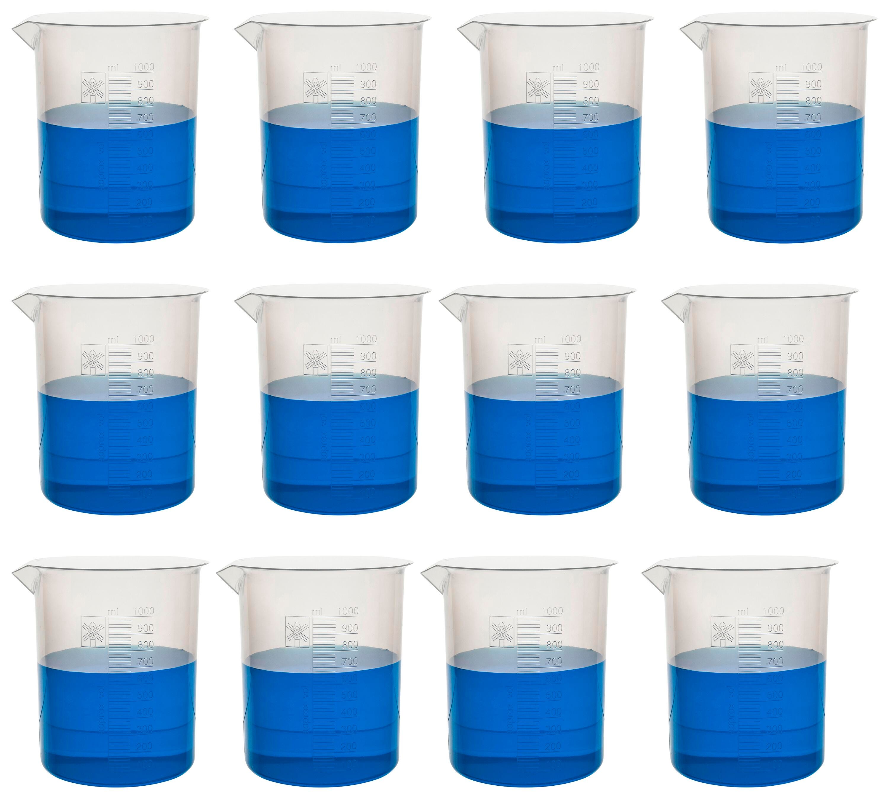 BEAKER POLYPROPYLENE 1000ML PACK OF 12