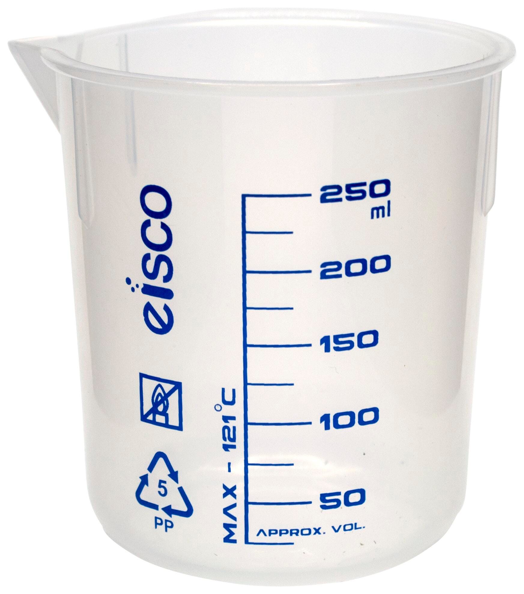 BEAKER POLYPROPYLENE SCREEN PRINTED 250ML
