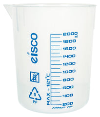 BEAKER POLYPROPYLENE SCREEN PRINTED 2000ML