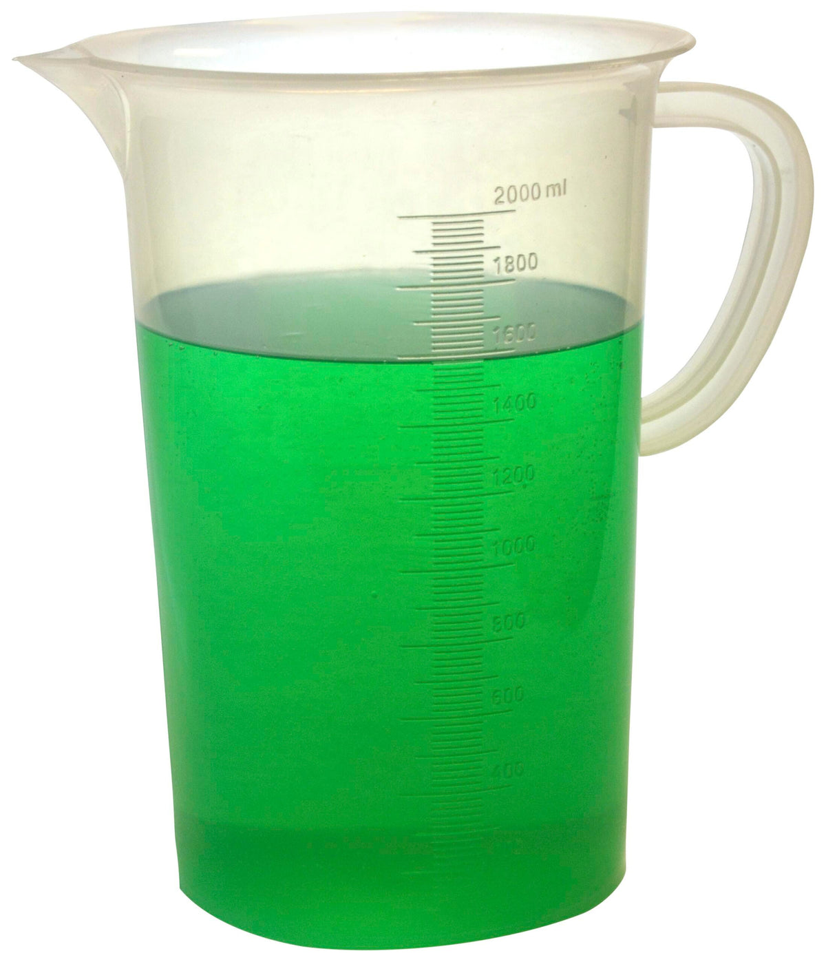 BEAKER POLYPROPYLENE 2000ML WITH HANDLE AND SPOUT