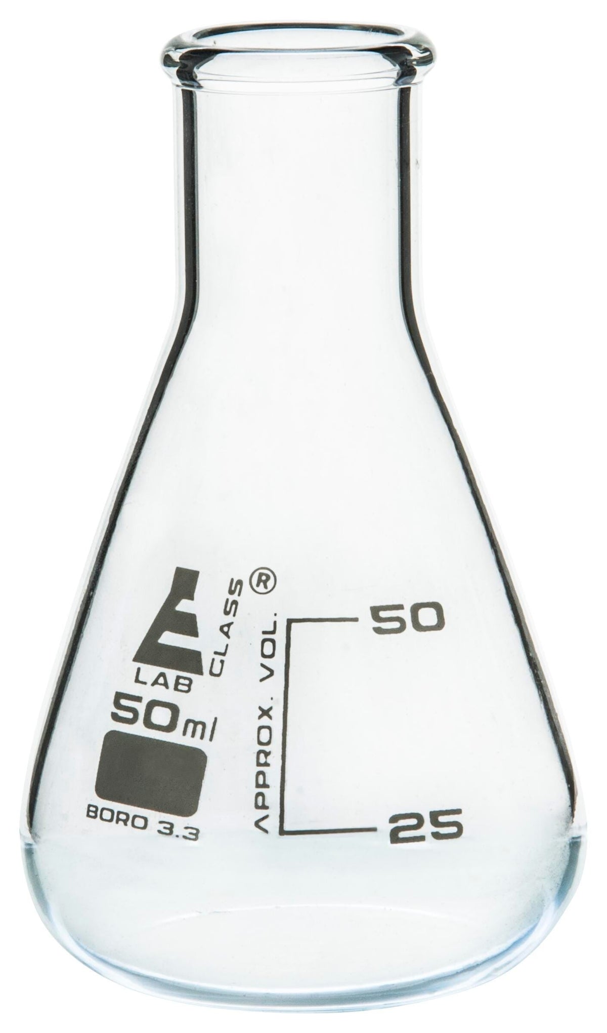 FLASK ERLENMEYER GLASS NARROW NECK 50ML