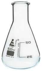 FLASK ERLENMEYER GLASS NARROW NECK 50ML