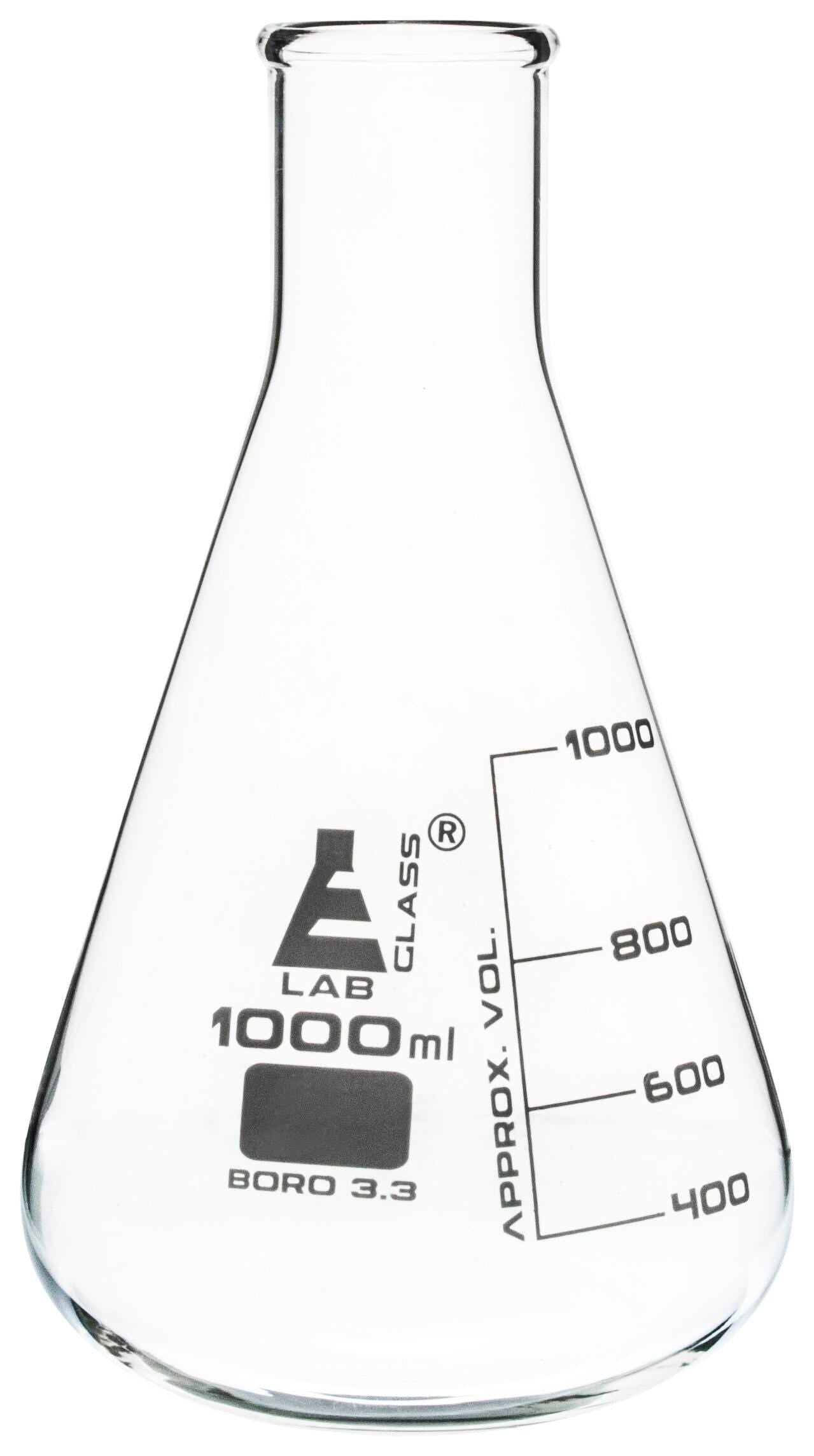 FLASK ERLENMEYER GLASS NARROW NECK 1000ML