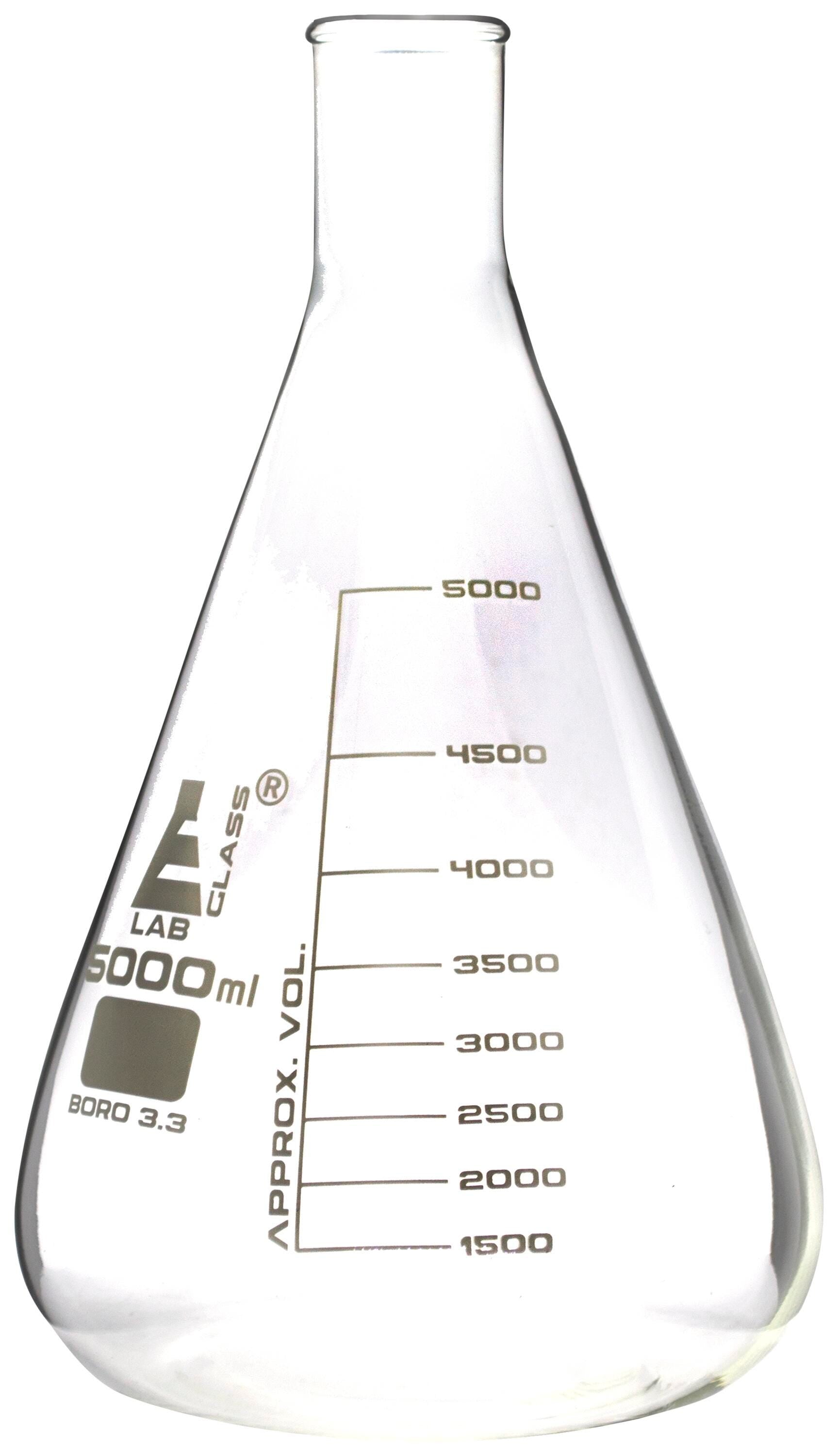 FLASK ERLENMEYER GLASS NARROW NECK 5000ML
