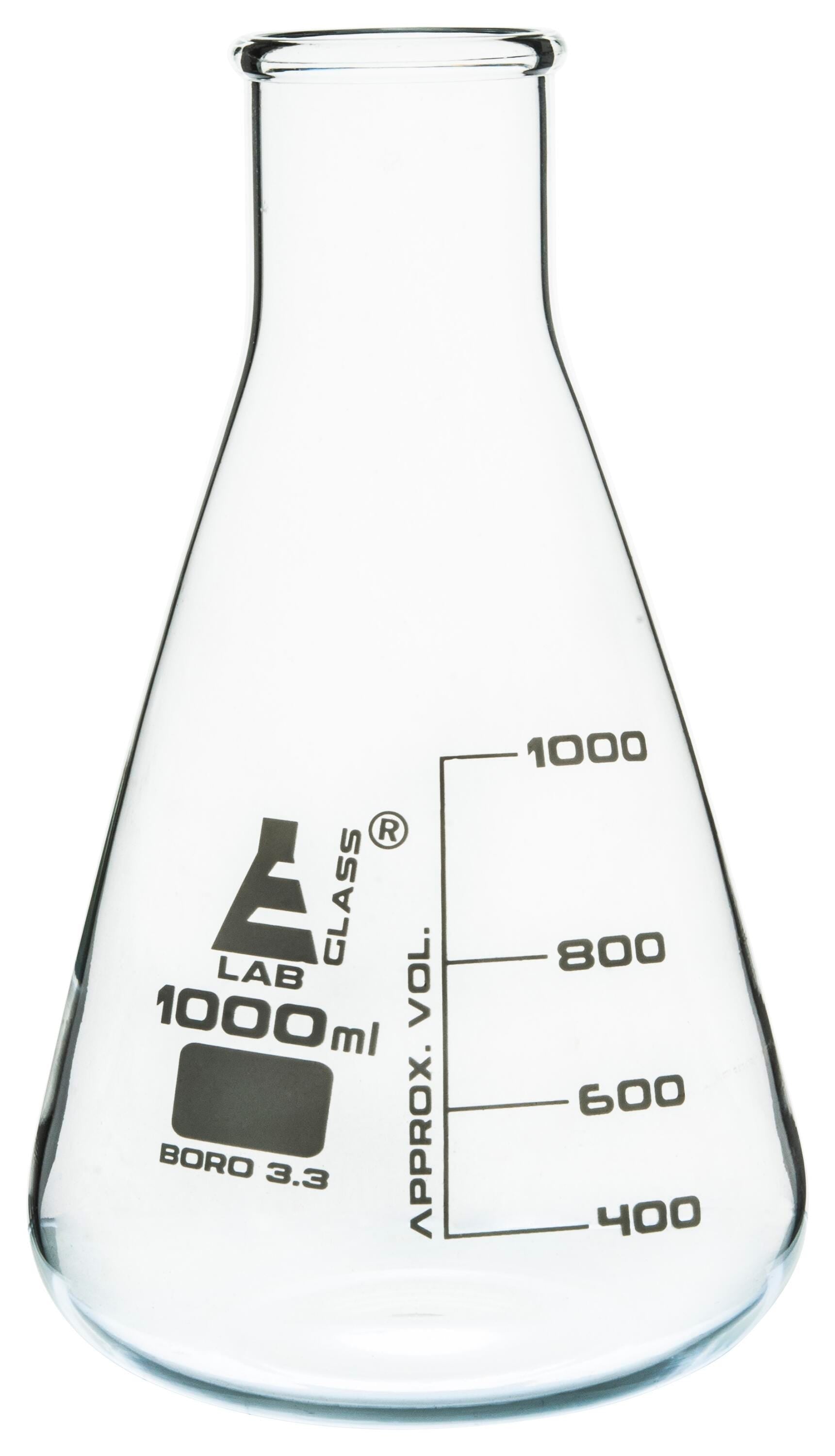 FLASK ERLENMEYER GLASS WIDE NECK 1000ML