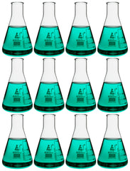 FLASK ERLENMEYER GLASS NARROW NECK 250ML PACK OF 12