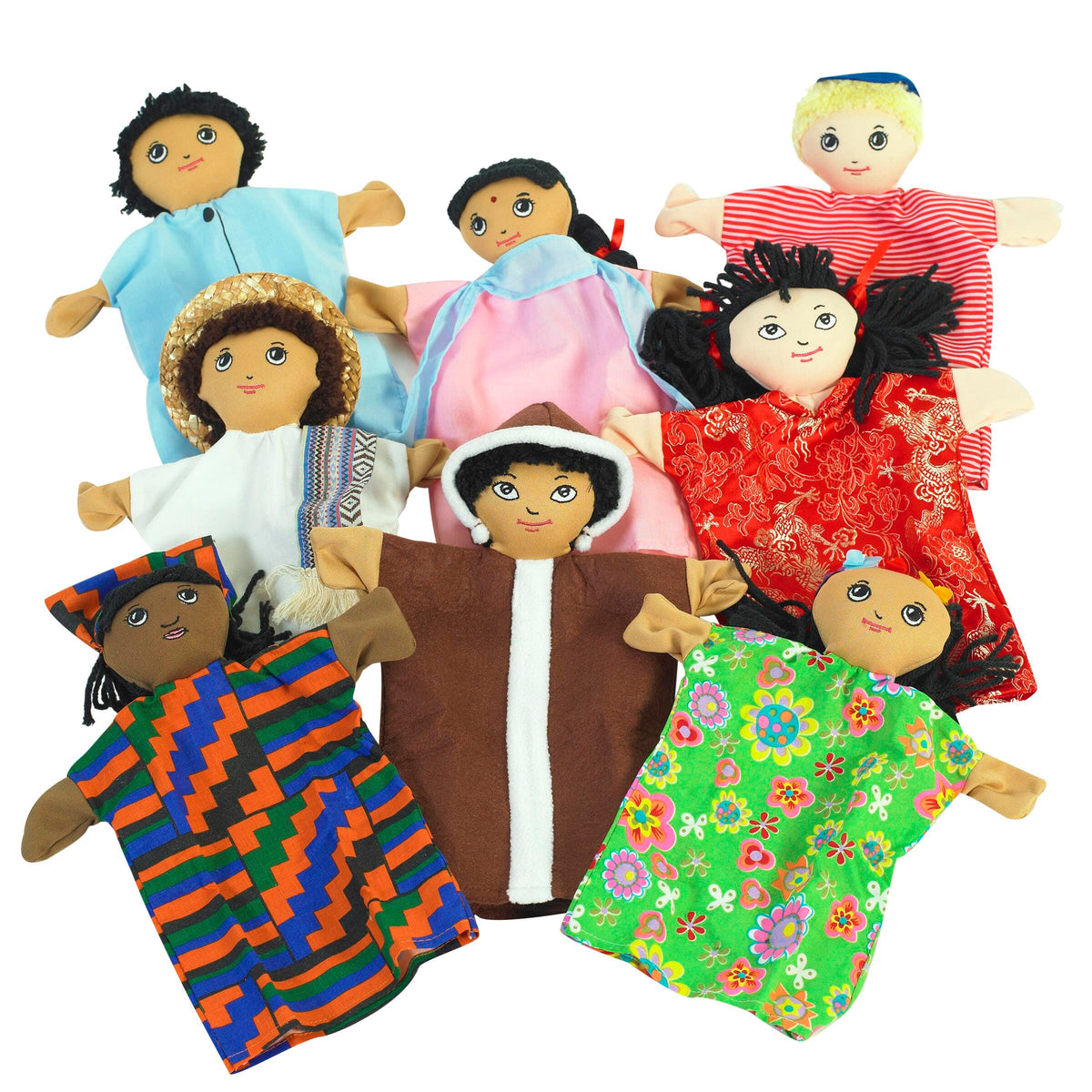 MULTI-CULTURAL HAND PUPPETS