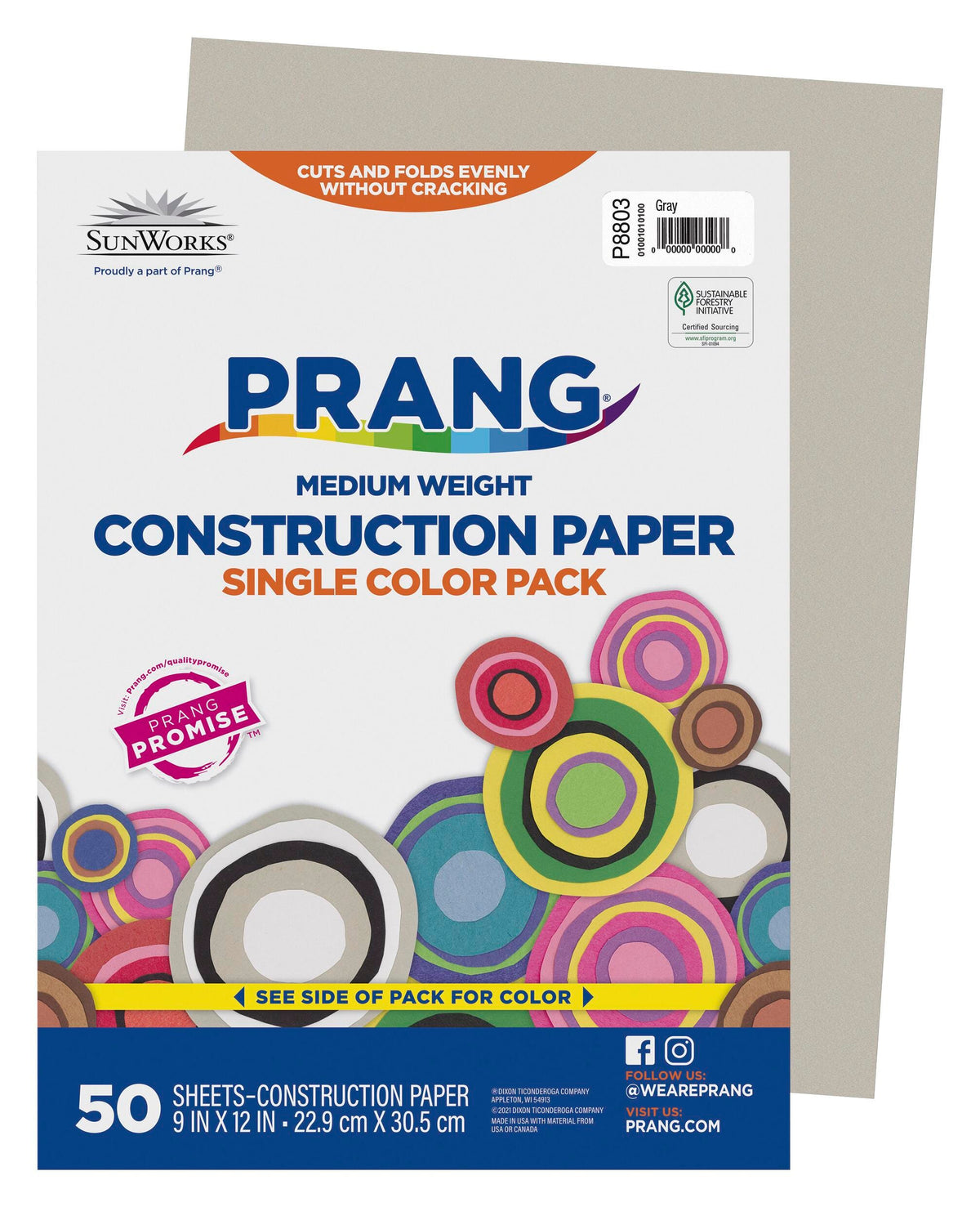 CONST PPR 9X12 GRAY PRANG PACK OF 50