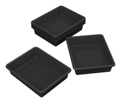 SCHOOL SMART STORAGE TRAY - 10-3/4 X 13-1/4 X 3 INCHES - BLACK - PACK OF 5