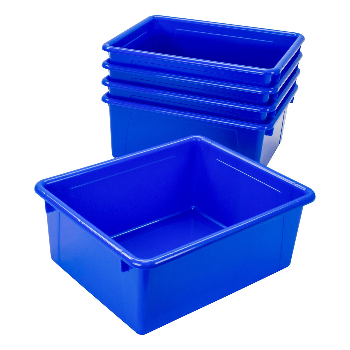 SCHOOL SMART DEEP STORAGE BIN - 10-3/4 X 13-3/8 X 5-1/4  - BLUE - PACK OF 5