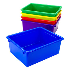 SCHOOL SMART DEEP STORAGE BIN - 10-3/4 X 13-3/8 X 5-1/4  - ASSORTED - PACK OF 5