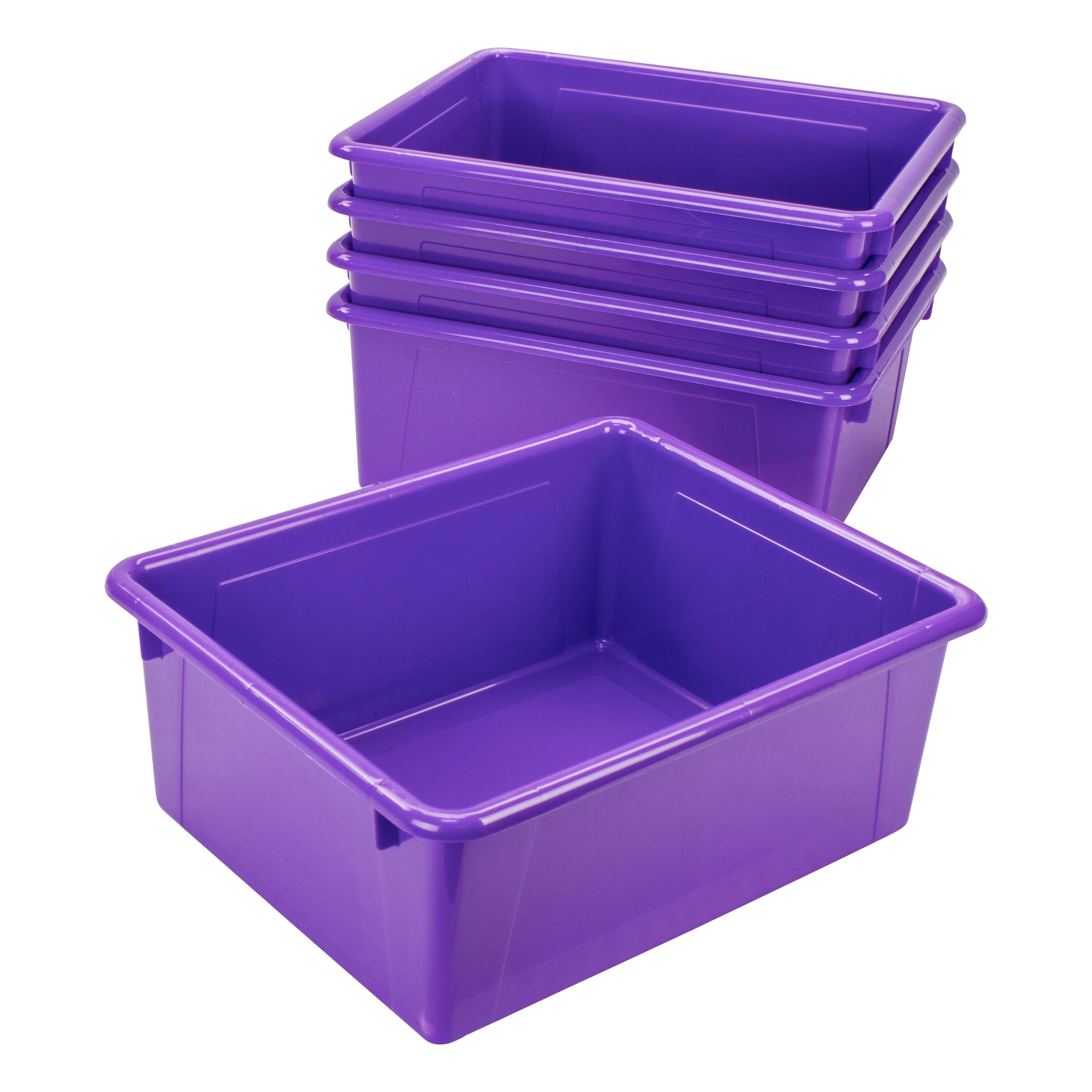 SCHOOL SMART DEEP STORAGE BIN - 10-3/4 X 13-3/8 X 5-1/4  - VIOLET - PACK OF 5